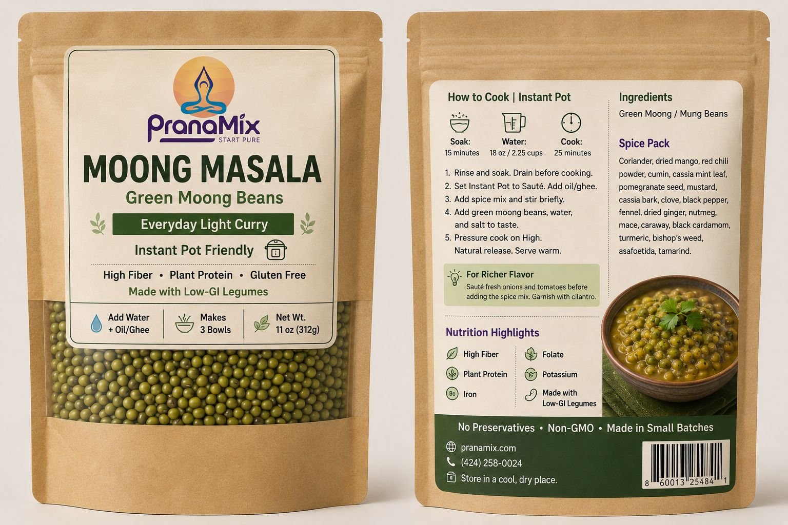 Green Moong Beans Moong Masala