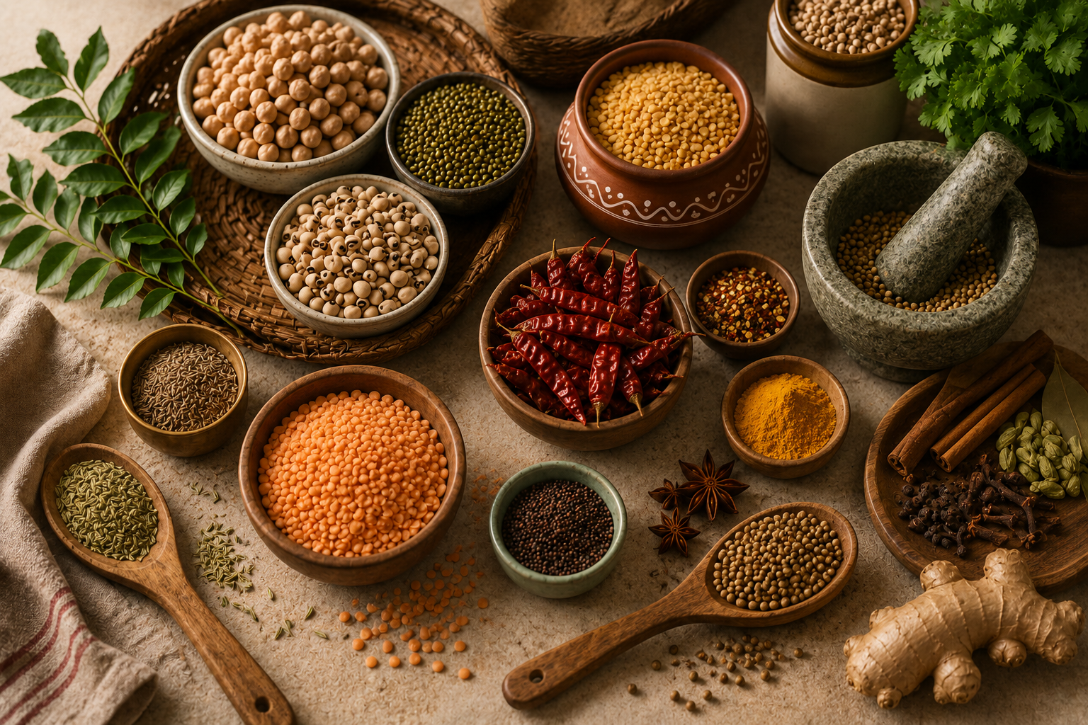 Indian legumes and PranaMix ingredients