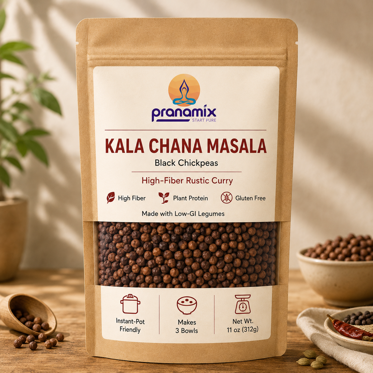 Kala Chana - Indian Black Chickpea Bowl